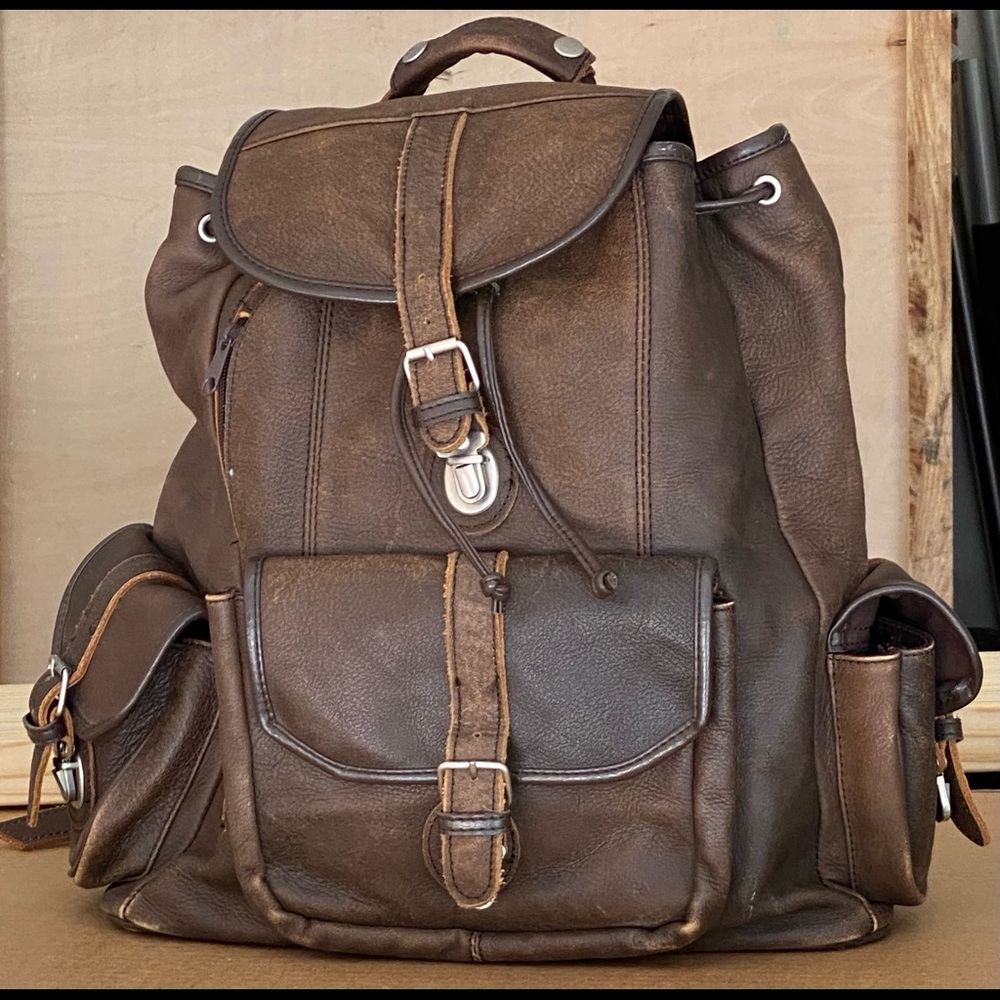Distressed Leather Backpack